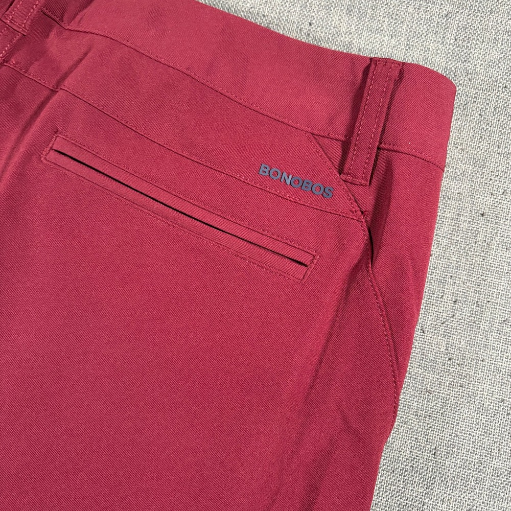 Bonobos Golf Pants Mens 33x30 Red Straight Performance Elastic Waist GWB00624F